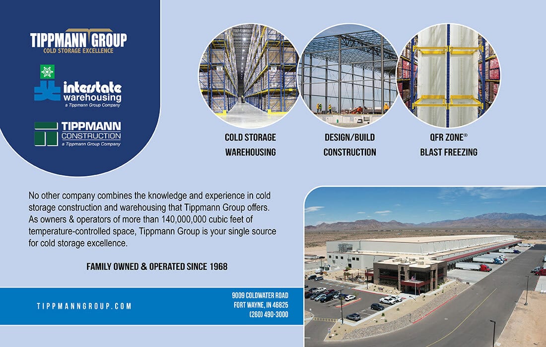 Tippmann Group offers comprehensive cold storage warehousing, construction, and blast freezing services, family-owned.