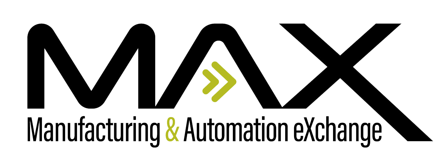 "MAX" logo with "Manufacturing & Automation eXchange", black and yellow on green.