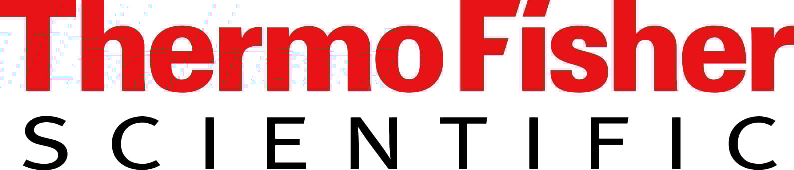 ThermoFisher SCIENTIFIC logo. Red "ThermoFisher" (with accented F) above black "SCIENTIFIC".