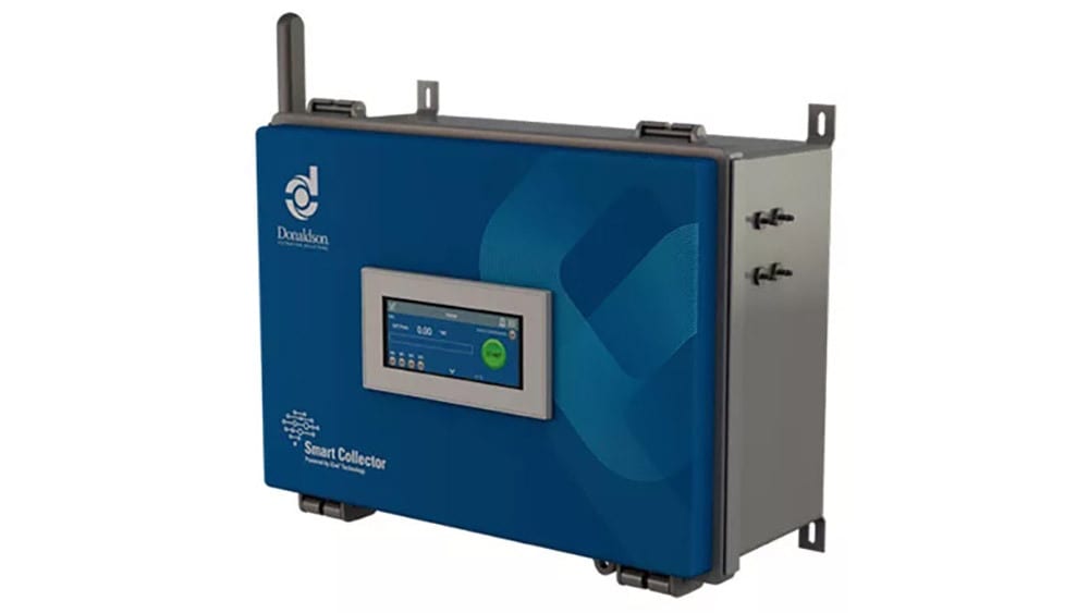 Donaldson Smart Collector: blue industrial control panel with screen.
