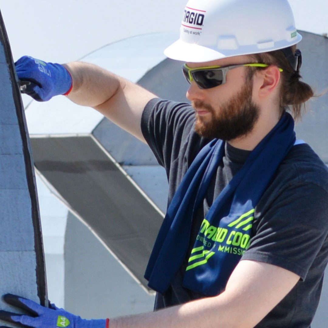 Hard hat, Baseball cap, Sunglasses, Blue, Helmet, Goggles, Beard, Gesture, Yellow