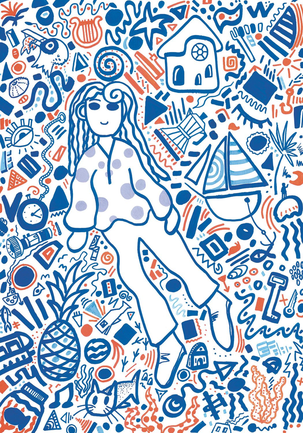 People in nature, Blue, Organism, Rectangle, Art, Font