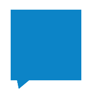 A blue speech bubble.