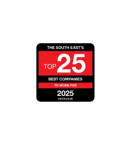 Award badge: The South East's Top 25 Best Companies to Work For 2025.