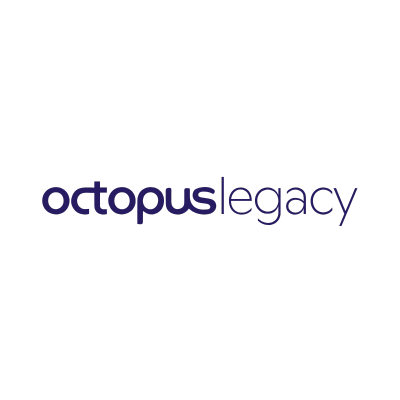 Text "octopuslegacy" in dark blue on a dark green background.