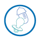 Blue circle with overlapping white icons of a light bulb and a microphone, symbolizing ideas and sound.