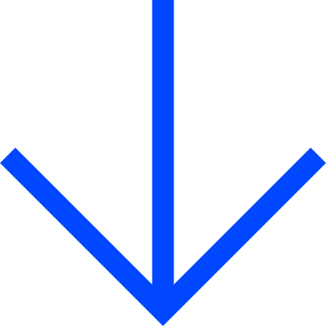 Blue down arrow on green background.