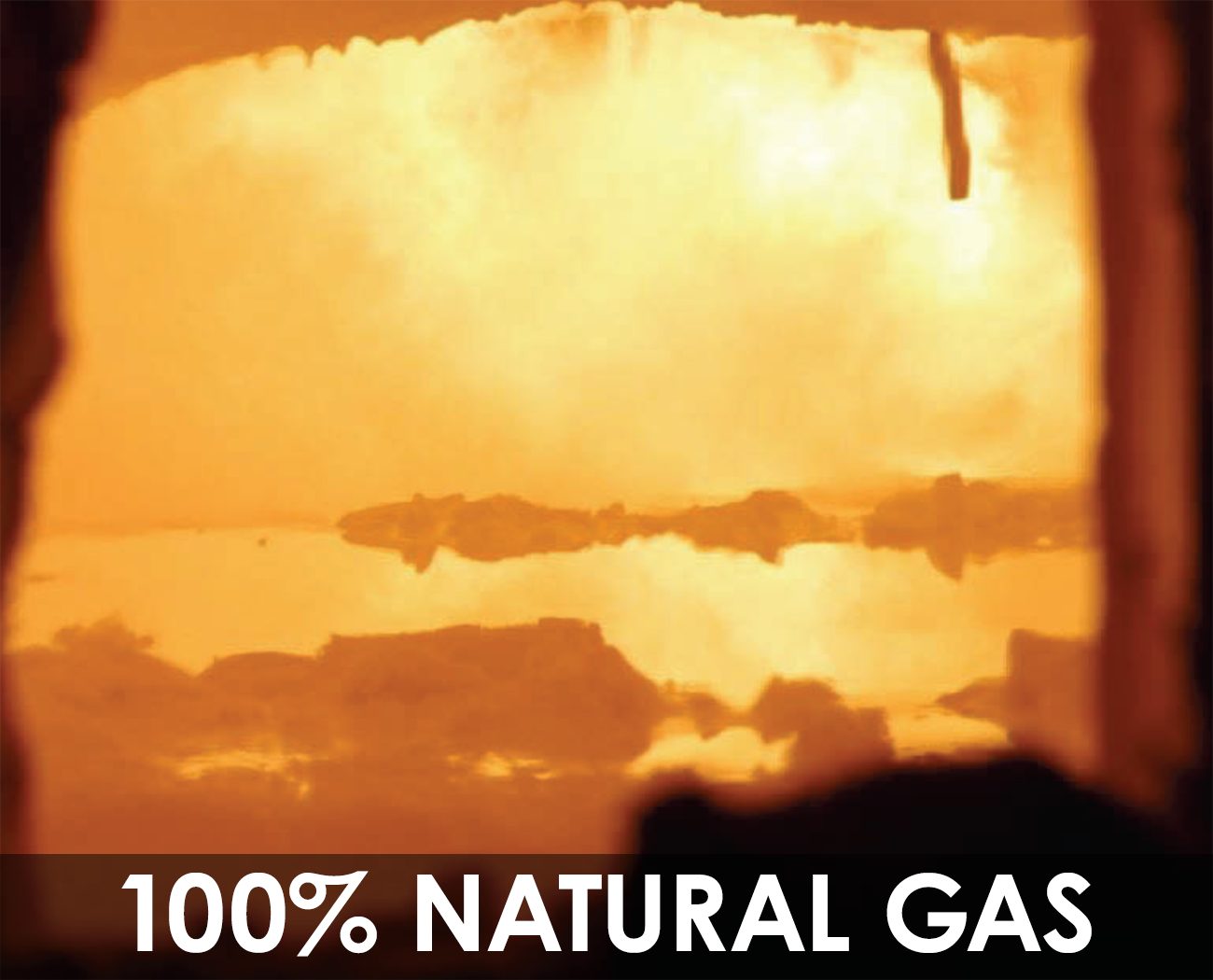 Glass melting trial, starting with 100% natural gas