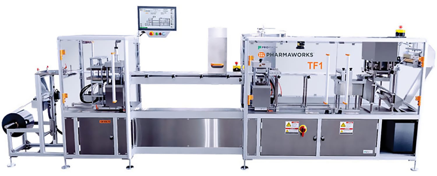 Pharmaworks TF1 Blister Machine against white background