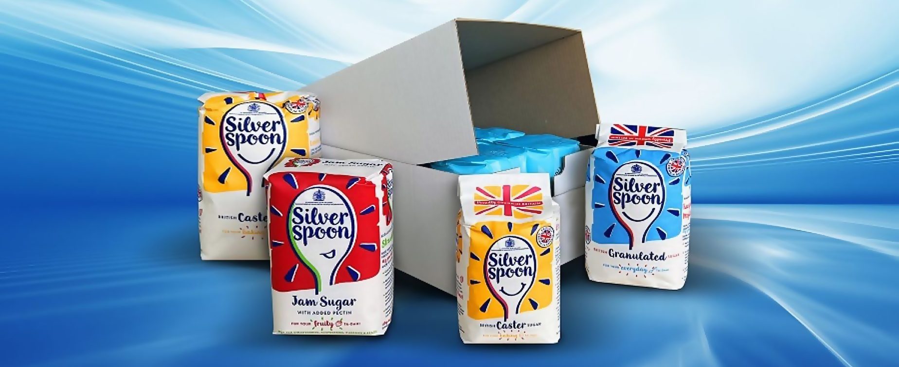 British Sugar packages with opened box in background