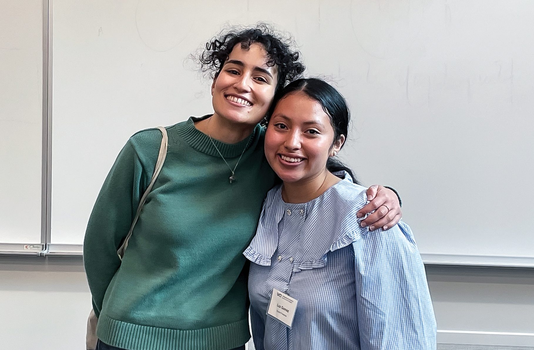 Luz Gomez, right, and graduate student mentor Salma El-Azab