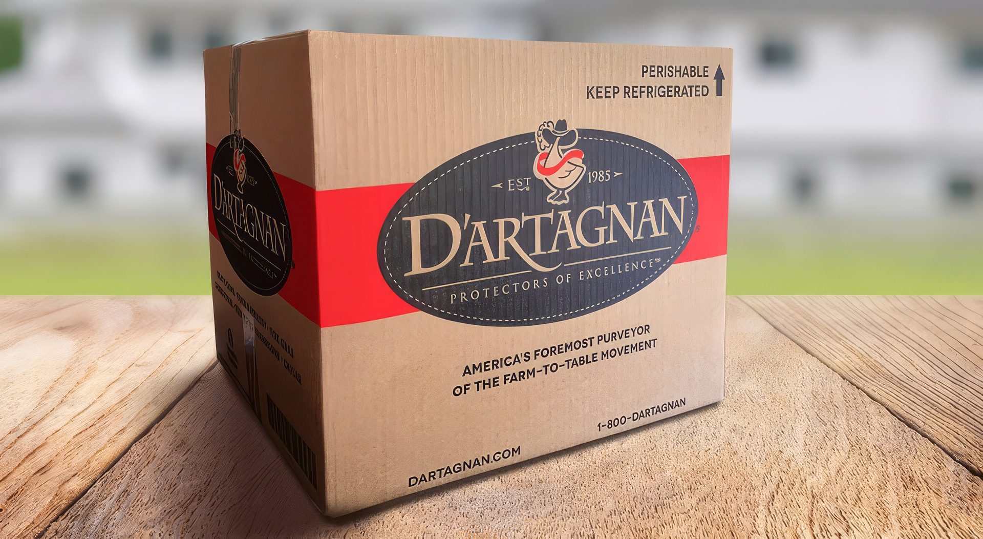 Image of a carton of D’Artagnan meats requiring insulation for cold chain delivery.