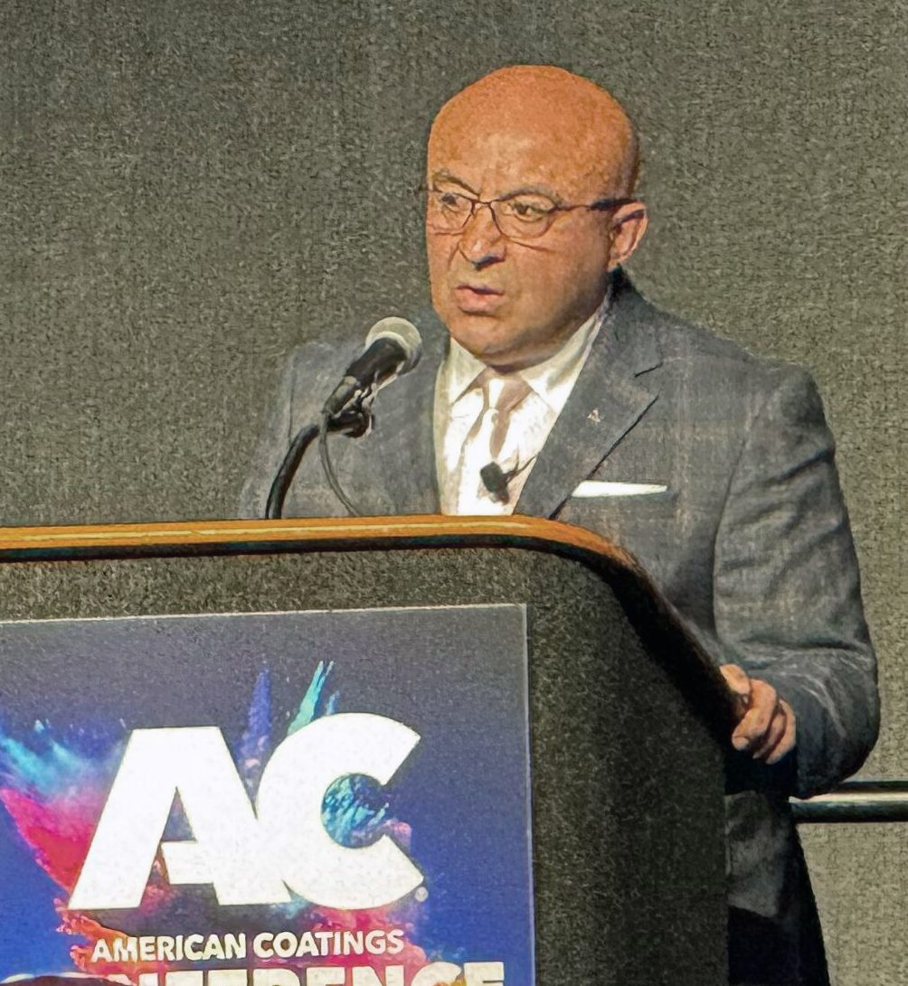 Dr. Bedri Erdem, chief technology officer at Rust-Oleum Corp. and RPM Consumer Group, delivers ACS keynote address
