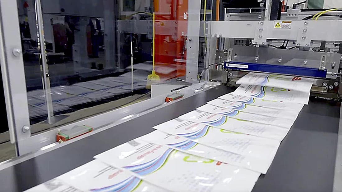 BW Converting's Hudson-Sharp Ares pouch manufacturing system in action.
