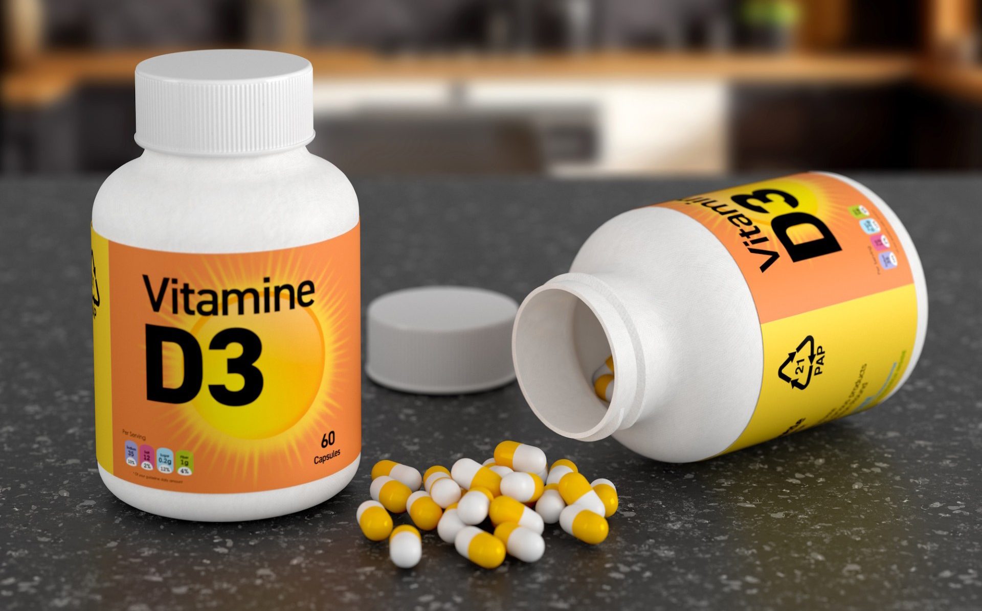 PAPACKS fiber bottle being used for vitamins