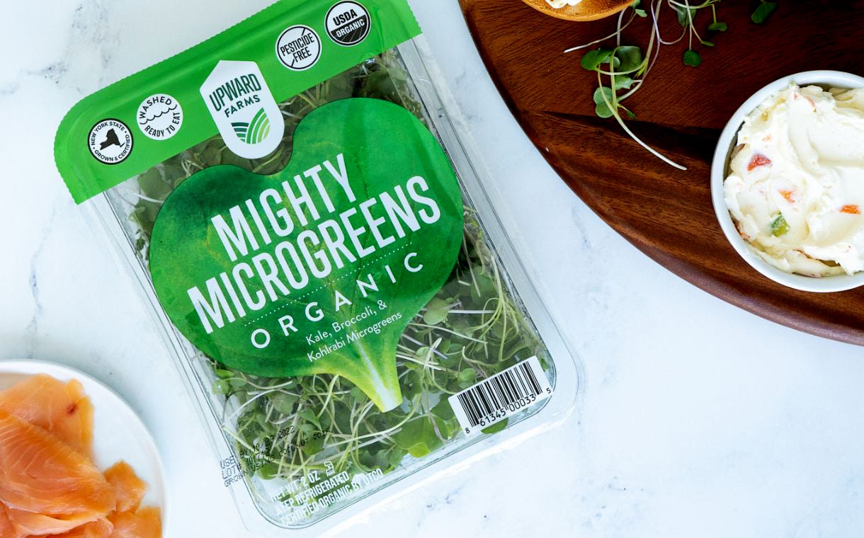 Upward Farms Mighty Microgreens Organic packaging