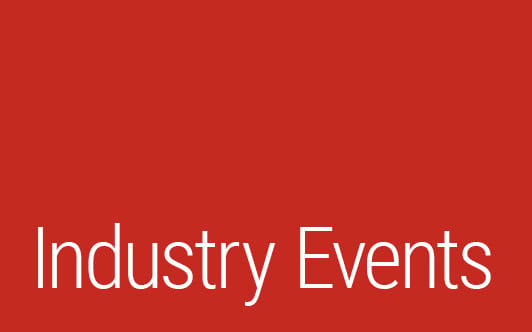 White text 'Industry Events' on a solid red background, serving as a simple heading or banner.