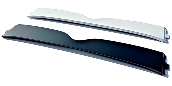 In-mold coating prototype: roof-top garnish (H 160mm x W 1020mm).