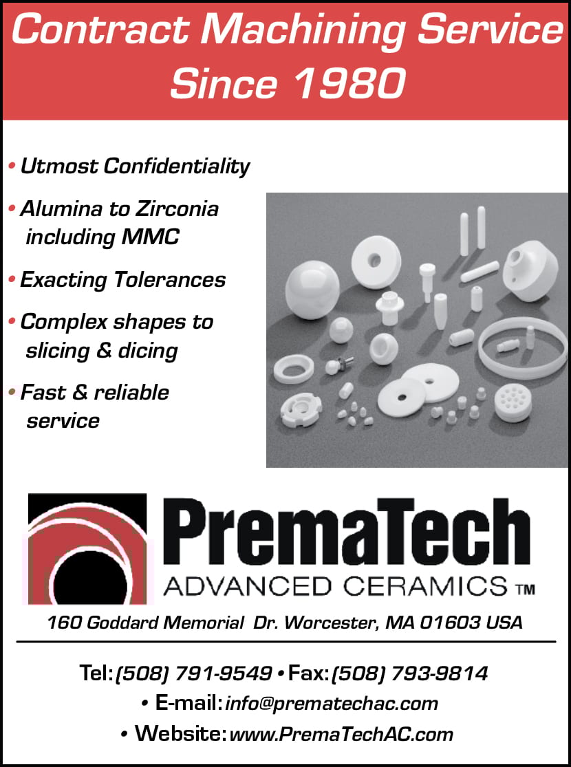 Ad: PremaTech Advanced Ceramics