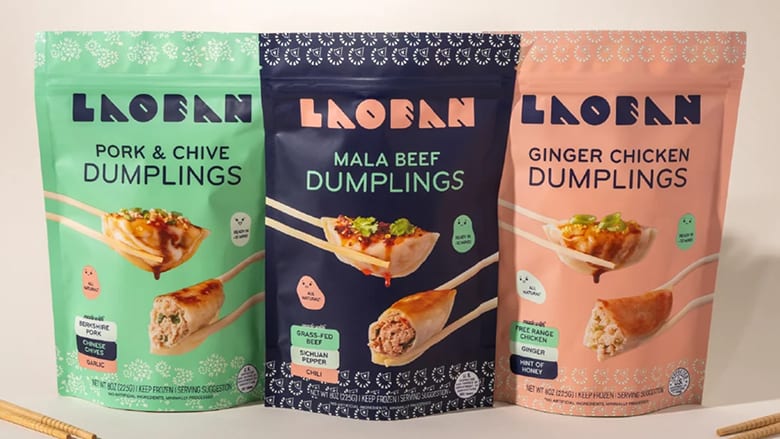Trio of Laoban Frozen Dumpling packages