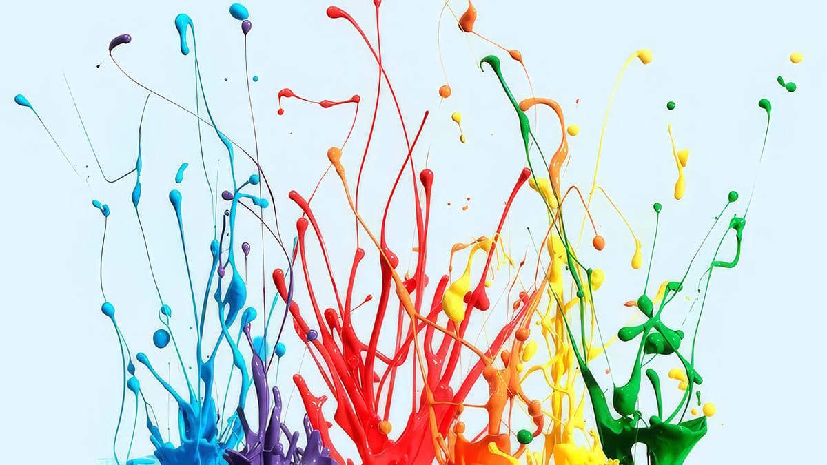 colorful splashes of paint