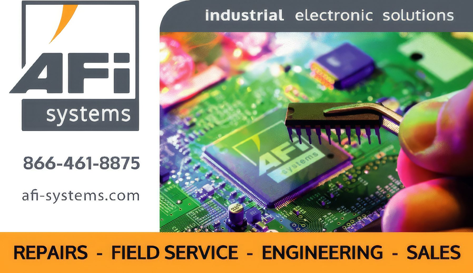 AFI systems: industrial electronic solutions, repairs, field service, engineering, sales.