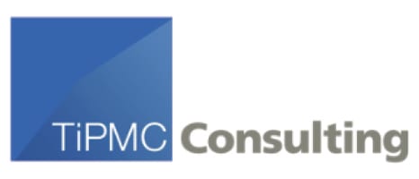 Logo for TiPMC Consulting, featuring a blue square with 'TiPMC' and 'Consulting' text.