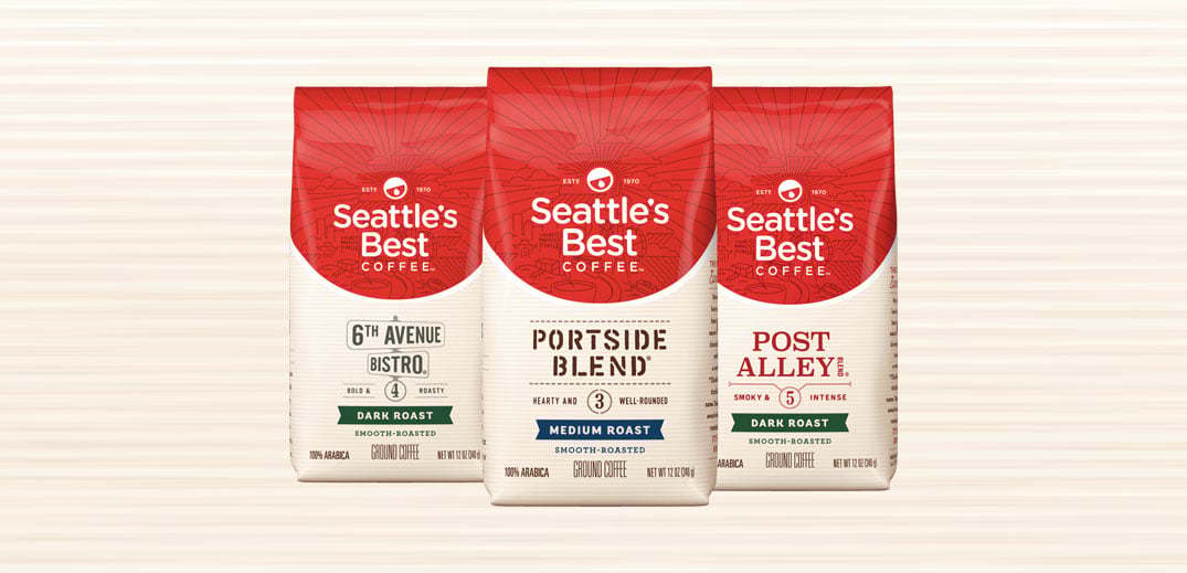 Bags of Seattle’s Best Coffee