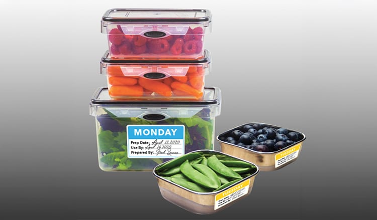 Stack of fruit containers with Fedrigoni DS2 adhesives