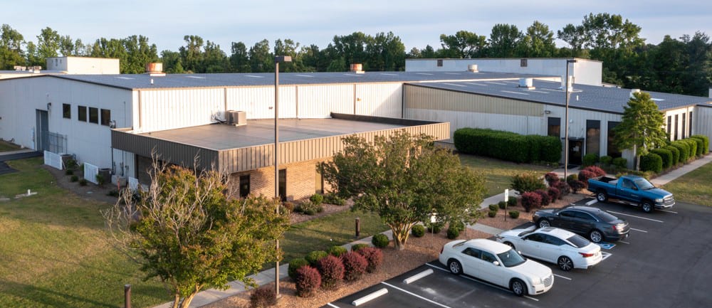 Aerial front view of Hockmeyer’s Elizabeth City, North Carolina Facility