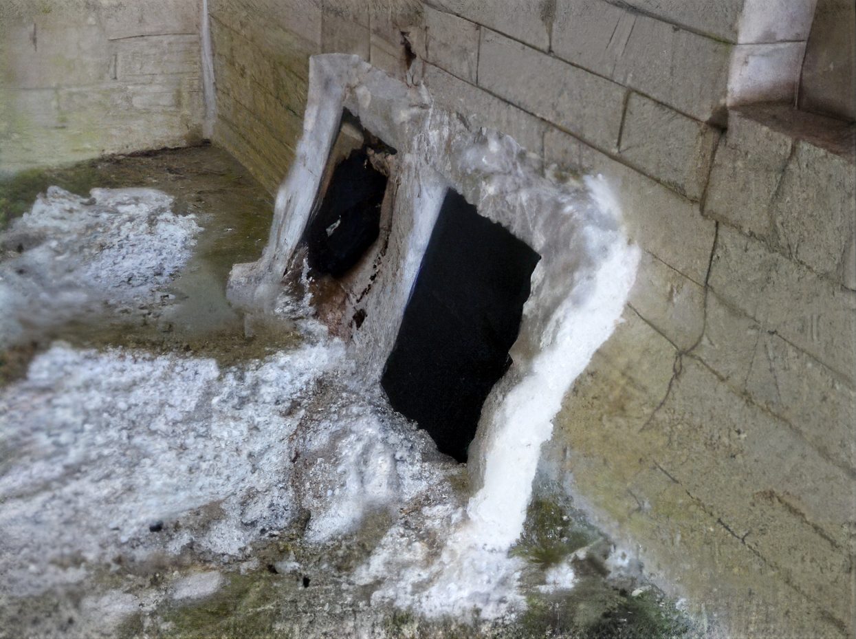 Failed primer test on panels shows the intumescent PFP coating has fallen away from the substrate.