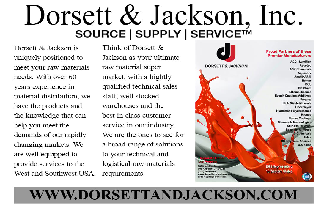 Ad for Dorsett & Jackson, Inc., a raw material distributor. Details services, partners, and contact information.
