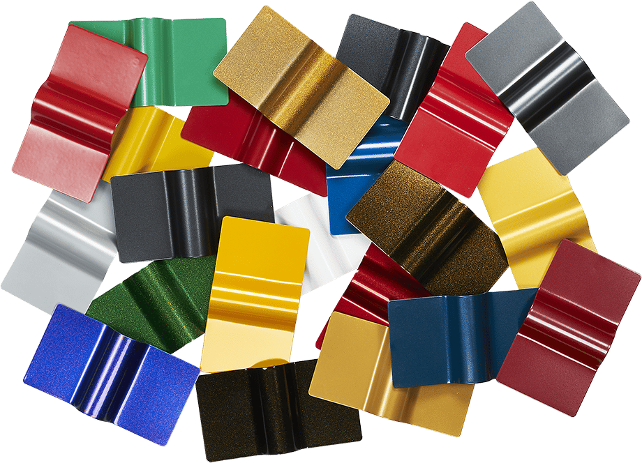 Powder coated samples