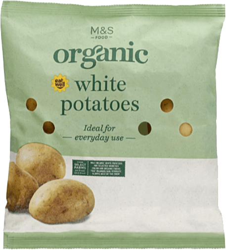 Marks and Spencer’s Select Farms Organic white potatoes package