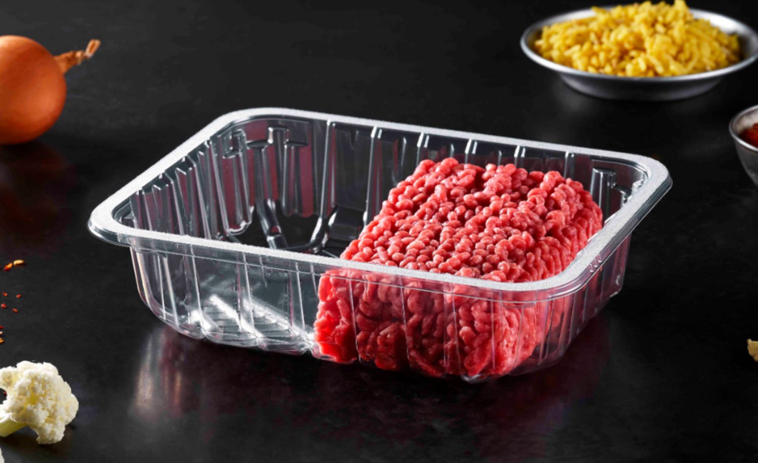ground beef in kp tray
