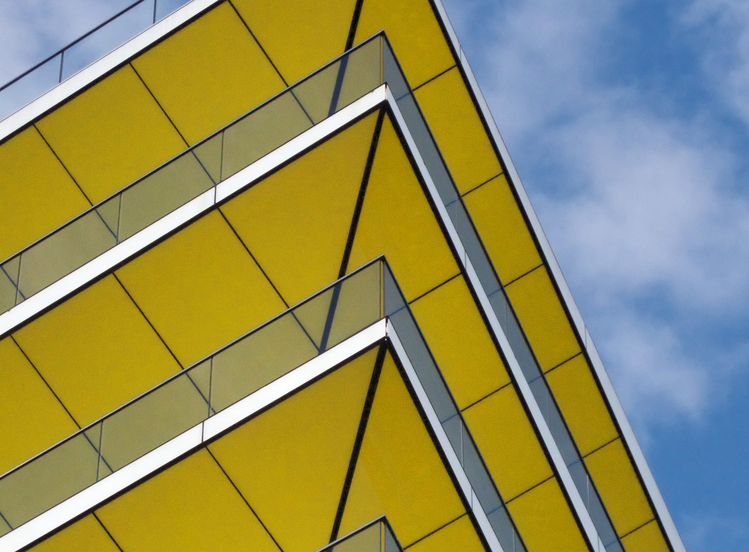 Dramatic balconies on this modern architecture building