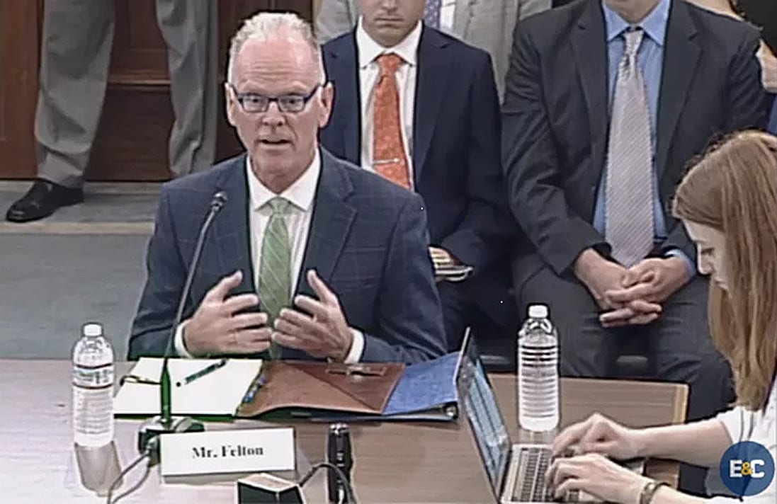 Dan Felton, President and CEO of the Flexible Packaging Association (FPA), testifying in July 2025 before the U.S. House of Representatives Committee on Energy and Commerce (E&C) Subcommittee on Environment during a hearing about recycling innovation and economic growth.