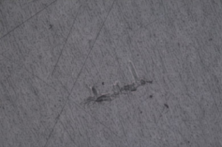 Microscopic results of pencil hardness (H) at different positions