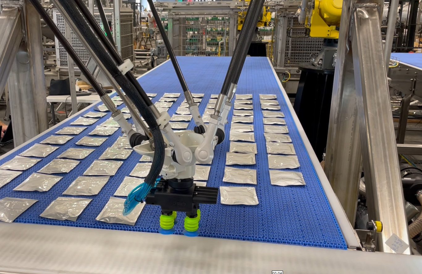 Allpax&#x2019;s new high-speed automated pouch loading and unloading system for feeding retorts