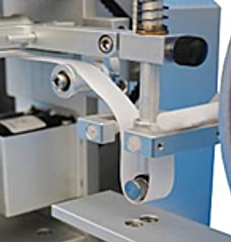 7-IBB-CC RCA abrasion wear tester from Norman tool, Test Equipment and Supplies. Top inset shows detail of weight applicator and lower inset shows abrasion to coating after testing.