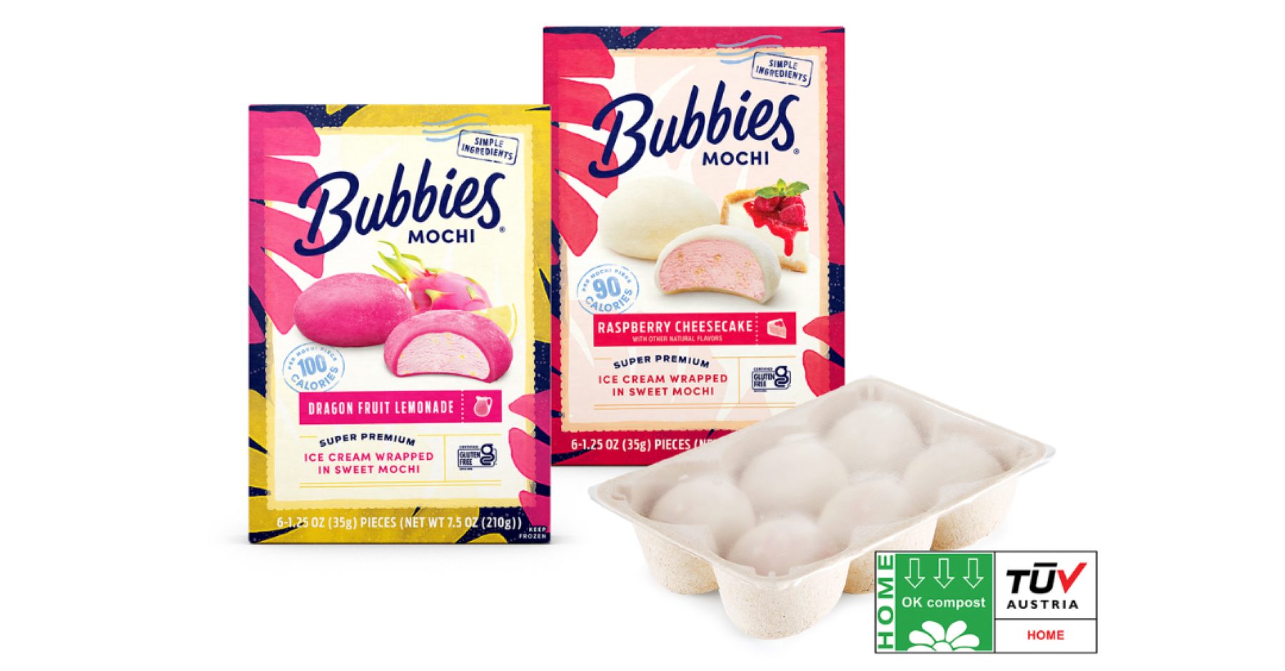 Bubbies mocha packaging containers with and without lid