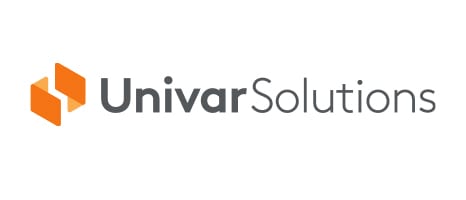 The Univar Solutions logo, featuring an orange, abstract, multi-faceted geometric symbol next to the company name.