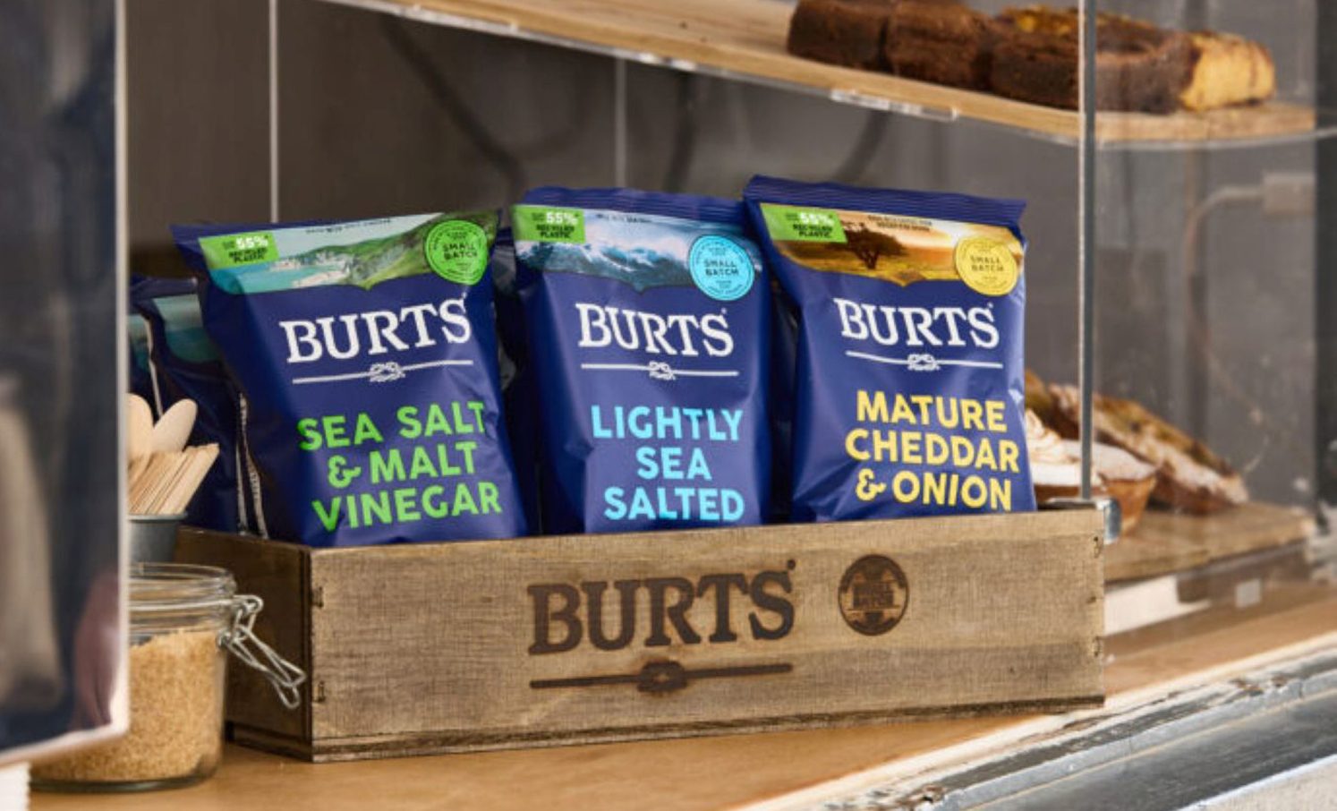 Box of Burts packages sitting on kitchen counter