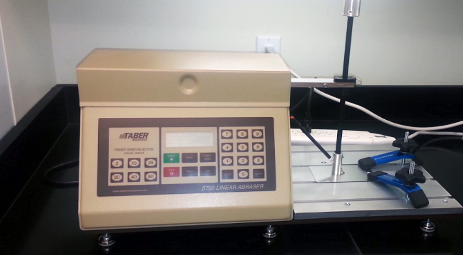 Taber linear abraser.