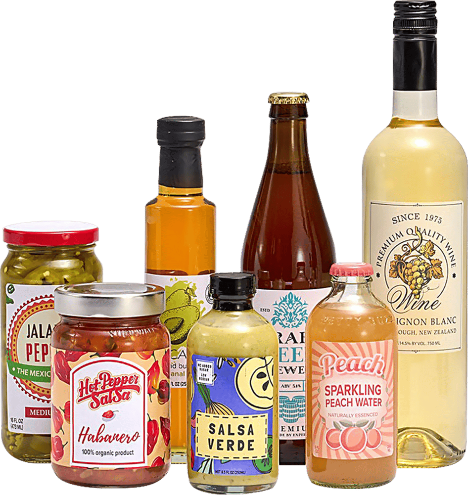 Examples of products using labels from the AP380 Label Applicator