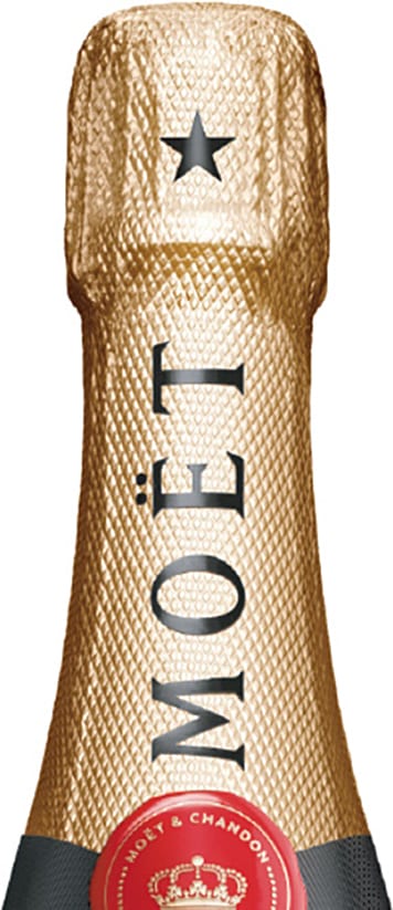Bottle of champagne with foil closure