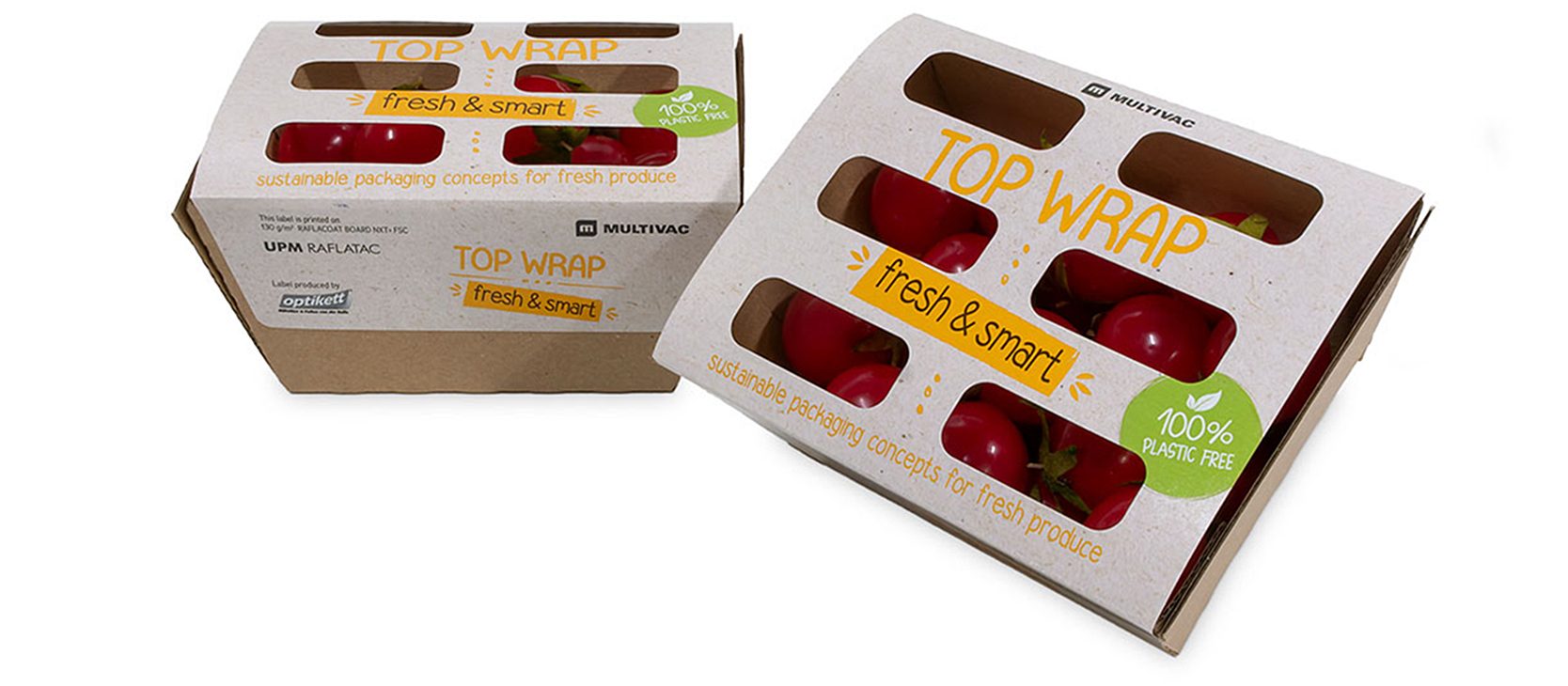 Tomatoes packed in Top Wrap produce trays