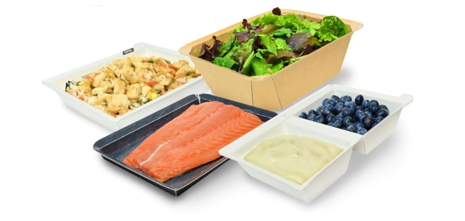 Aptar Halopack trays containing fish and produce