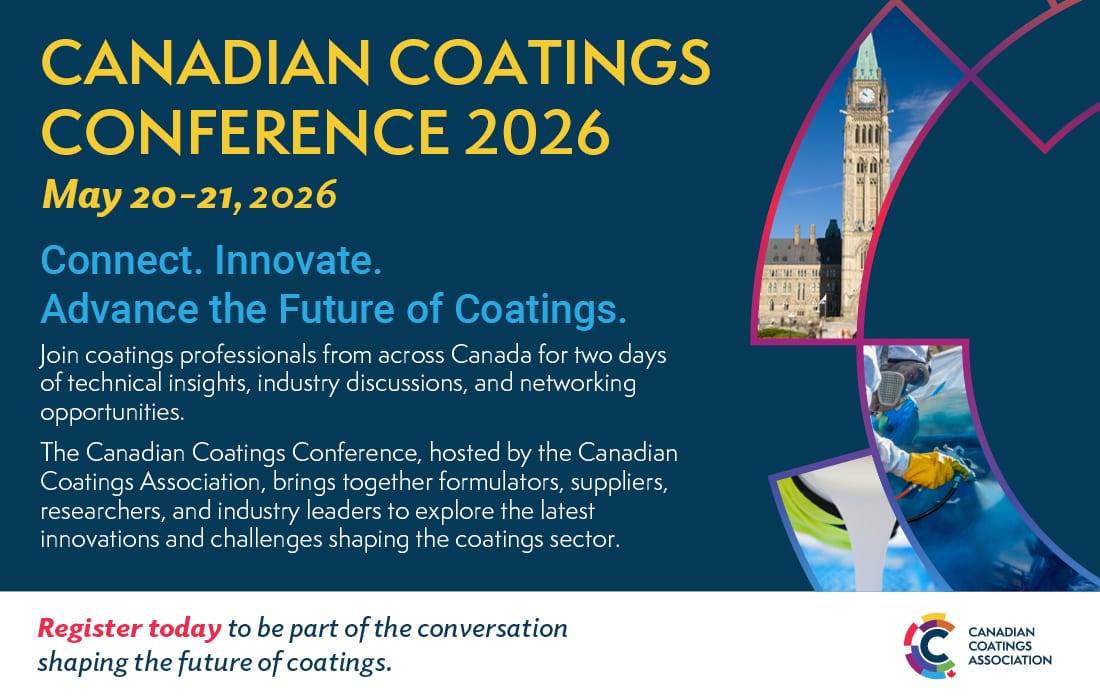 Advertisement for Canadian Coatings Conference 2026: Connect, Innovate, Advance the Future of Coatings.