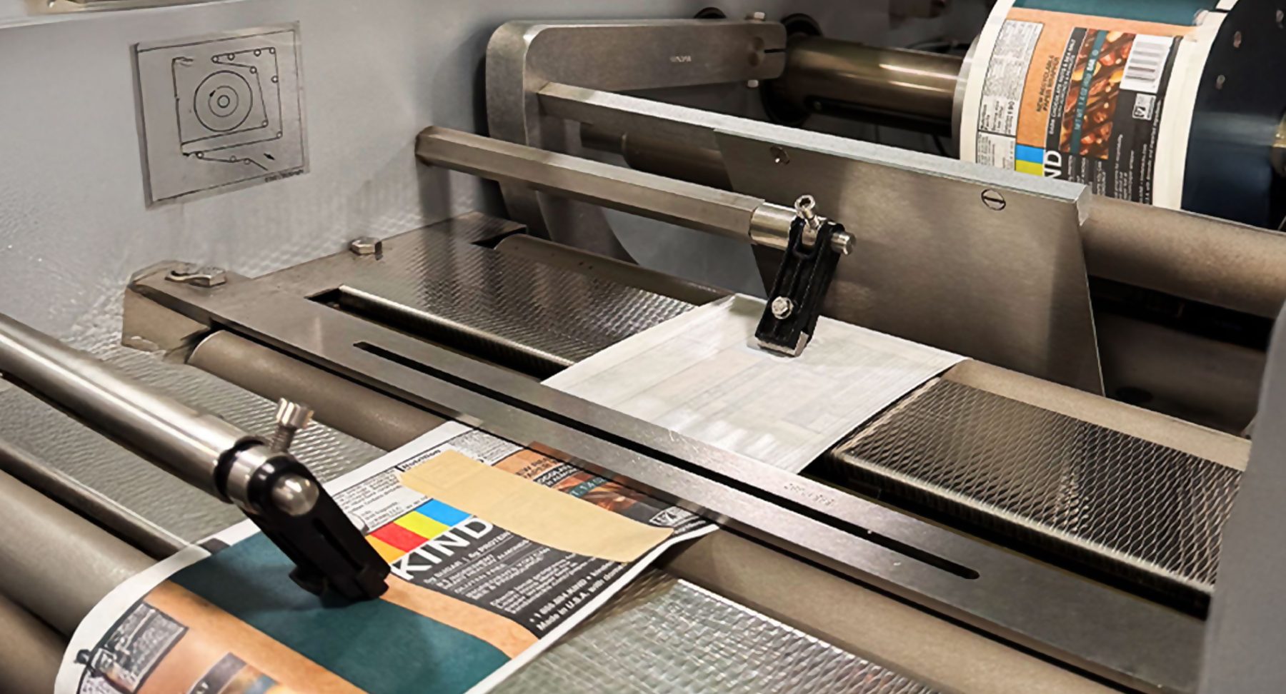 Kind wrappers being printed on machine